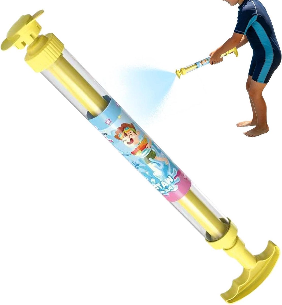Waterspuit Voor Kinderen - Waterkanon Speelgoed - Zomer Pret - Verreikende Hogedruk - 44 cm - Geel