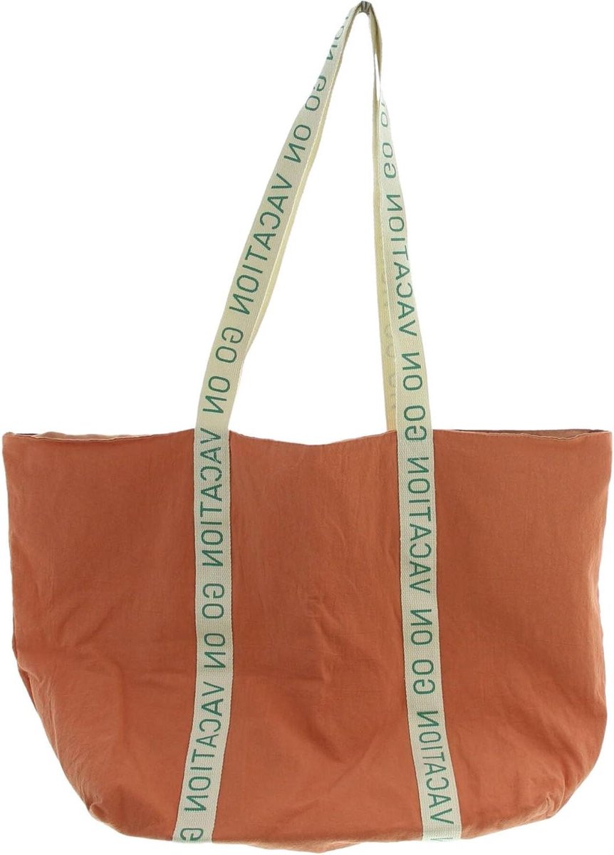 Stoffen tas - Grote shopper - Strand en stad - Royale opbergruimte - 60 x 40 cm - Koraal