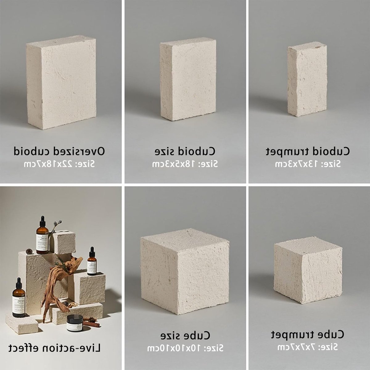 5PCS Original Design Product Photography Background Props Waterproof Grain White Wooden Hand Painting Geometric Cube - ShopVlot
