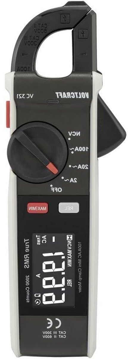 Stroomtang - Ampèremeter - Stroom Meten - 2000 Counts Display - 100A AC - Grijs