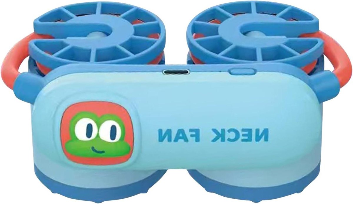 Draagbare Neck Fan - Persoonlijke Ventilator - Handsfree Verkoeling - Bladloos Ontwerp - 143 x 66 x 143 cm - Blauw