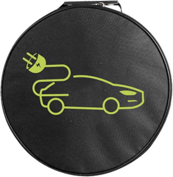 Auto Laadkabel Tas - Opbergtas Kabels - Veilig Transport - Waterproof Oxford Doek - 36.5x36.5x10 cm - Zwart