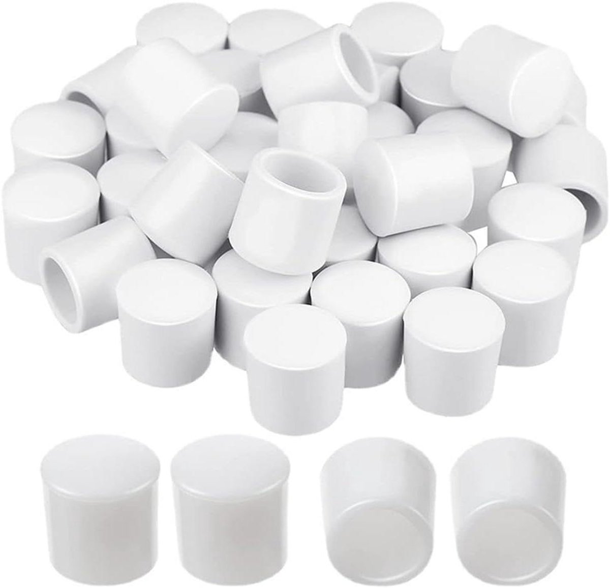 Rubberen Deurstoppen - Deurstopper Tips - Muren Beschermen - Schade Voorkomen - 24 stuks - Wit
