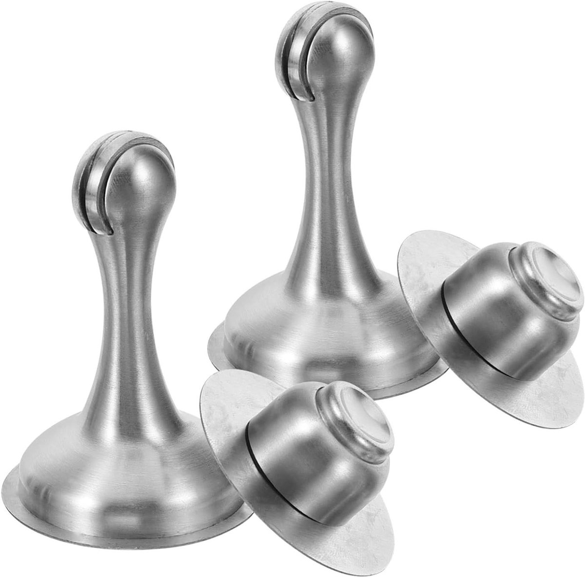 Deurstoppers - Deurstop Muurstopper - Wandmontage Deur - Roestvrij Staal Magneet - 9.60X5.40X5.40CM - Zilver