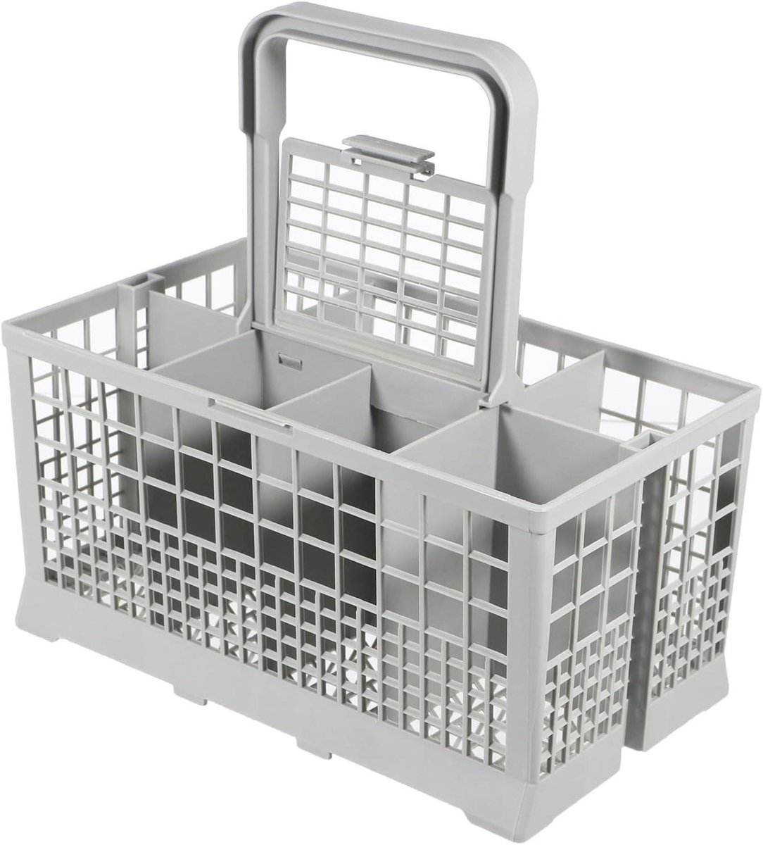 Bestekmand Vaatwasser - Beste Korven - Vaat Reinigen - Met Afneembare Handgreep - 240mm x 135mm x 125mm - Grijs