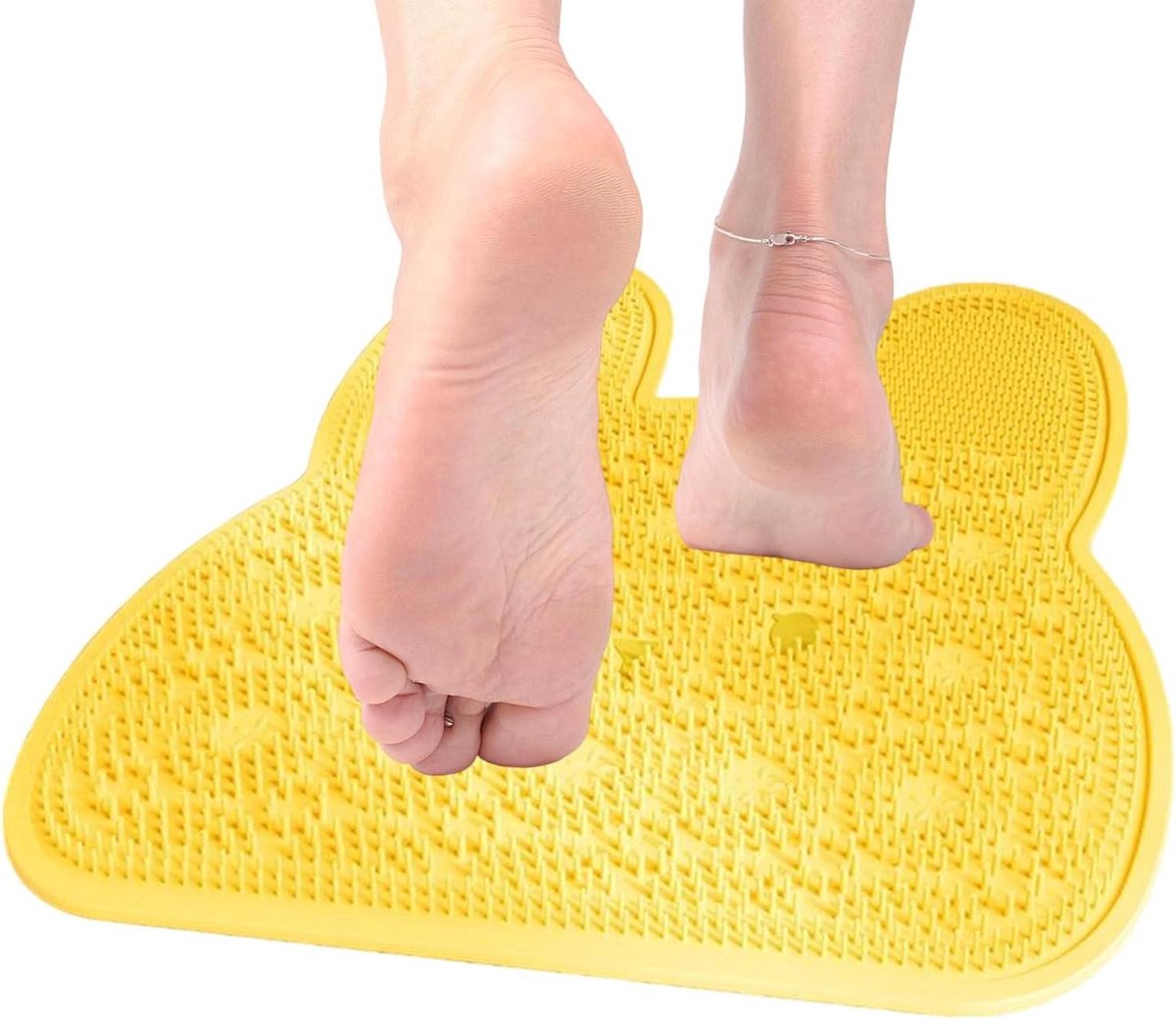 Douche Voet Scrub - Voetborstel Mat - Voeten Reinigen - Antislip Zuignap - 30 cm - Grijs
