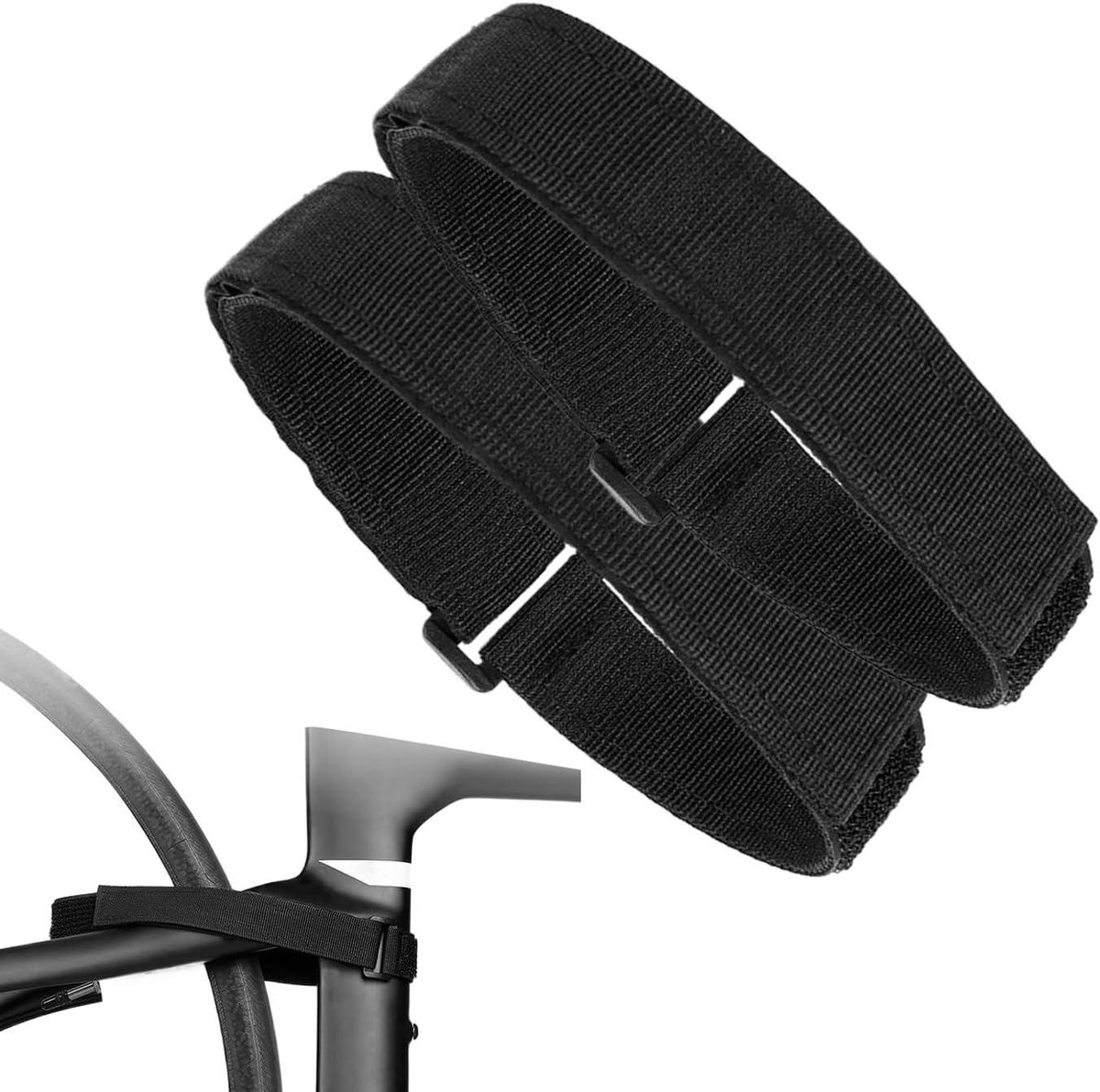 Fietswielriemen - Fietsbevestiging - Fiets Transport - Antislip Veiligheid - 2 stuks - Zwart