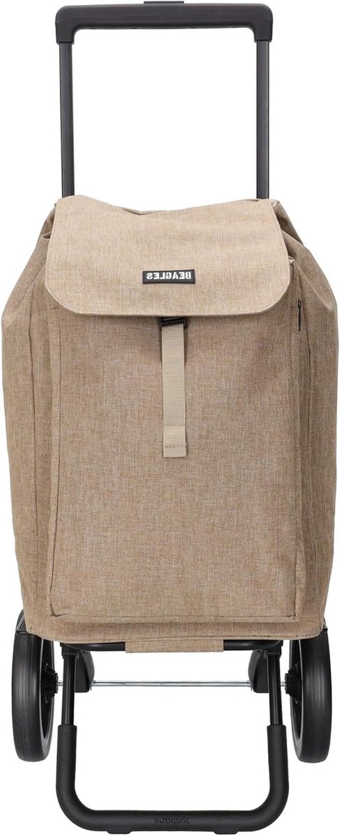 Boodschappentrolley - Winkelwagen - Boodschappen doen - Robuust design - Ruim hoofdvak - Taupe