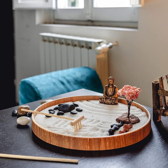 Mini Tuinset - Bamboe Gereedschap - Zen Tuinieren - Natuurlijk Bamboe - 21 cm - Houtkleur — afbeelding 4