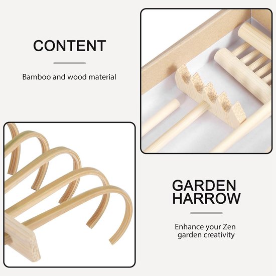 Mini Tuinset - Bamboe Gereedschap - Zen Tuinieren - Natuurlijk Bamboe - 21 cm - Houtkleur — afbeelding 5