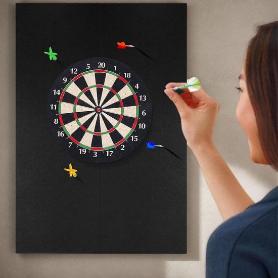 Dartwandbeschermers - Dartspel accessoires - Beschermt muren - Robuust viltmateriaal - 60 x 90 cm - Zwart — afbeelding 2
