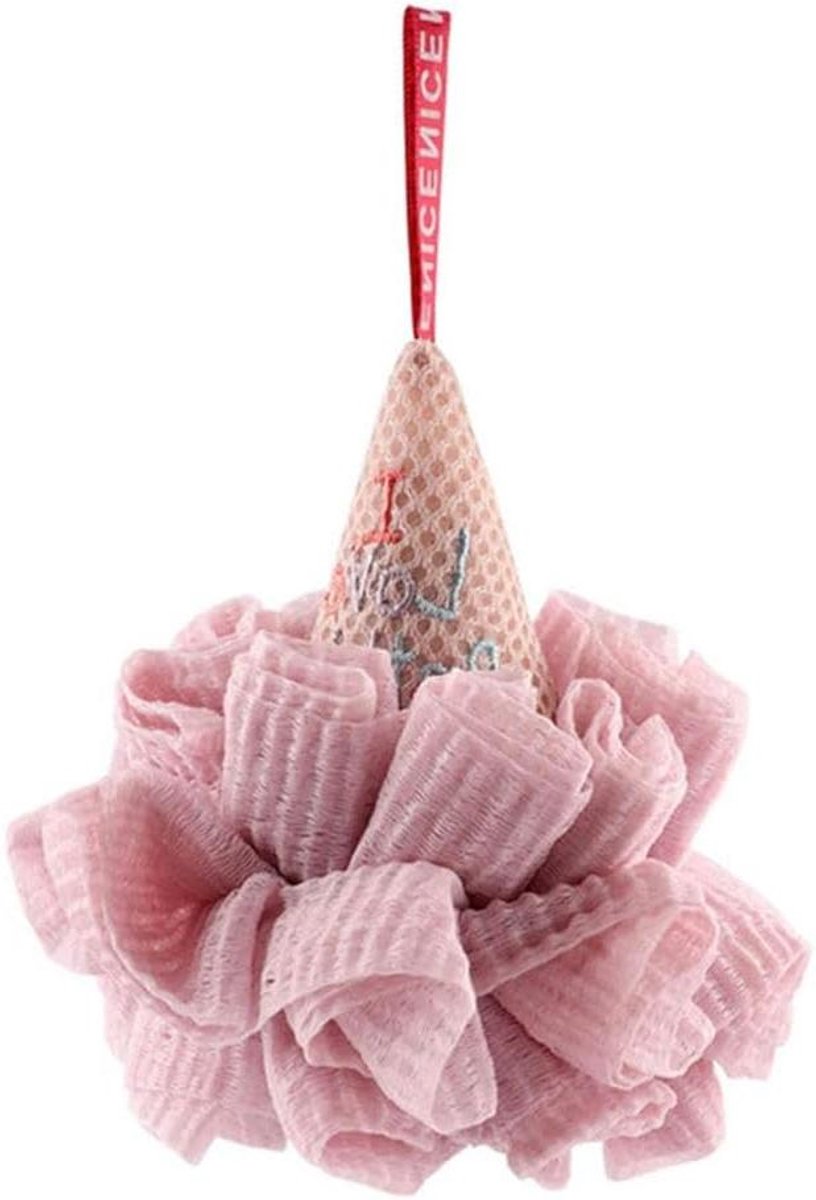 Bad Spons - Douche Poef - Huid Reinigen - IJs Vorm Ontwerp - N.v.t. - Roze
