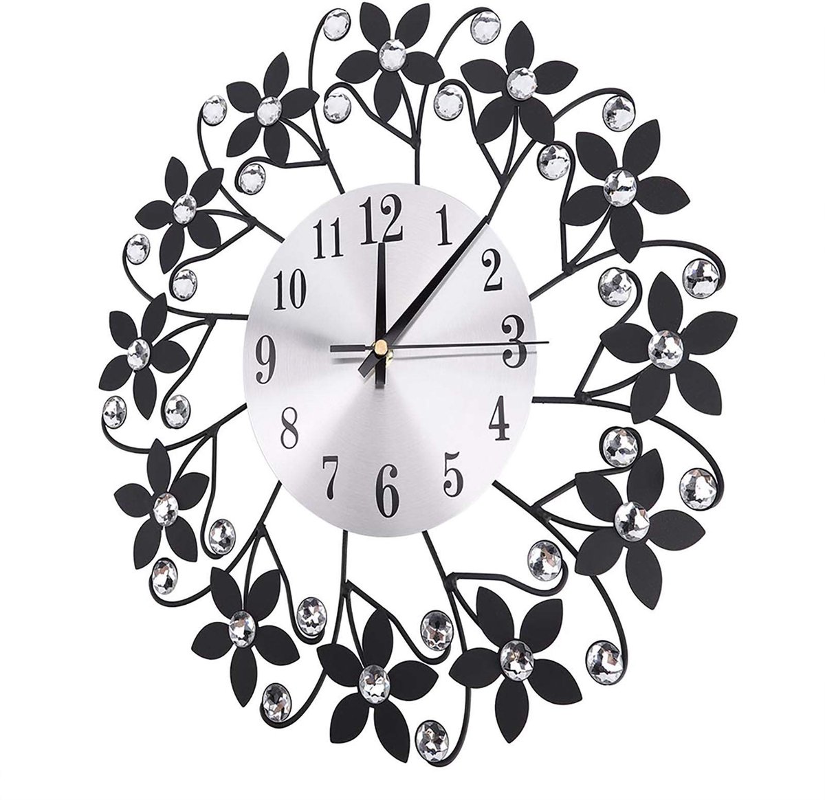 Dailygoody - Wandklok - Moderne wandklok - Bloemvormige design - Decoratief voor thuis - Batterijloos - Geschikt voor kantoor - 35 cm