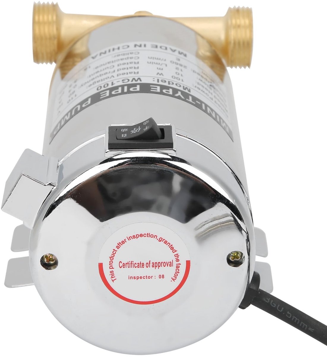 Dailygoody - WG-100 Boosterpomp - Waterdrukbooster - Krachtige Pomp voor Doucheruimte en Tuin - Goud - 100W - Verbeter Waterdruk - Geschikt voor Huish