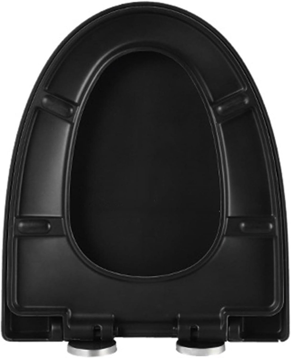 Toiletbril Langwerpig - Toiletdeksel Softclose - Hygiënisch Werken - Snelsluiting Boven Vast - 147 x 177 inch - Zwart