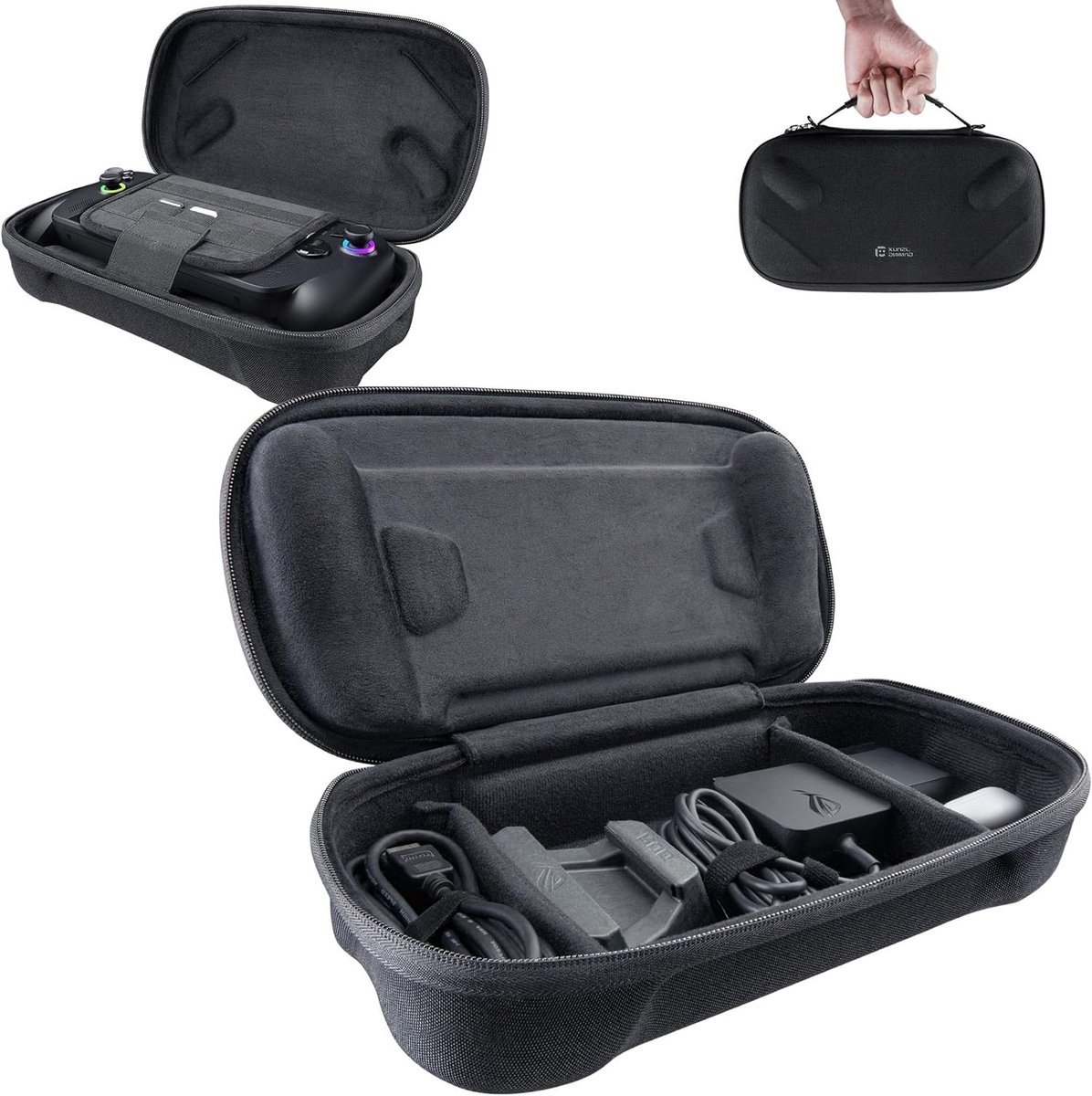 Draagbare Beschermende Hard Shell Tas voor ROG Xbox Ally en Accessoires, Geschikt voor Adapter en Kabel, Dubbele Laag Reistas - BG0136