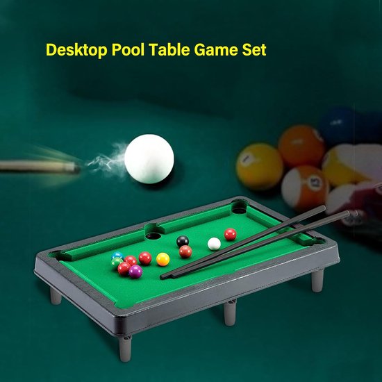 Mini Pooltafel - Kinder Biljart - Spel & Leren - Draagbaar Tafelmodel - 49x29 cm - Multicolor van mini — afbeelding 2