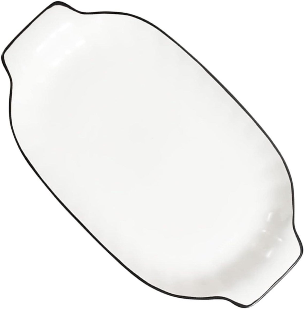 Keramische Visschaal - Ovenschaal Serveerschaal - Gerechten Serveren - Dubbele Handgreep - 32x17cm - Wit