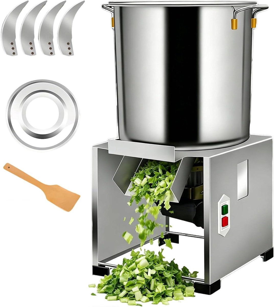 Groentesnipperaar Keuken - Voerhakselaar Machine - Voer Bereiden - Roestvrij Staal - 120 kg Per Uur - Zilver