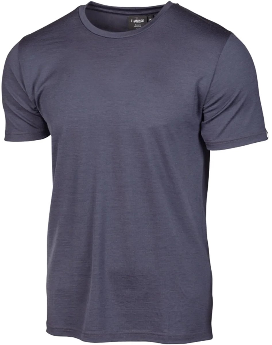 Ivanhoe t-shirt UW Ceasar voor heren - 100% extra fijne merino wol - Staal Blauw
