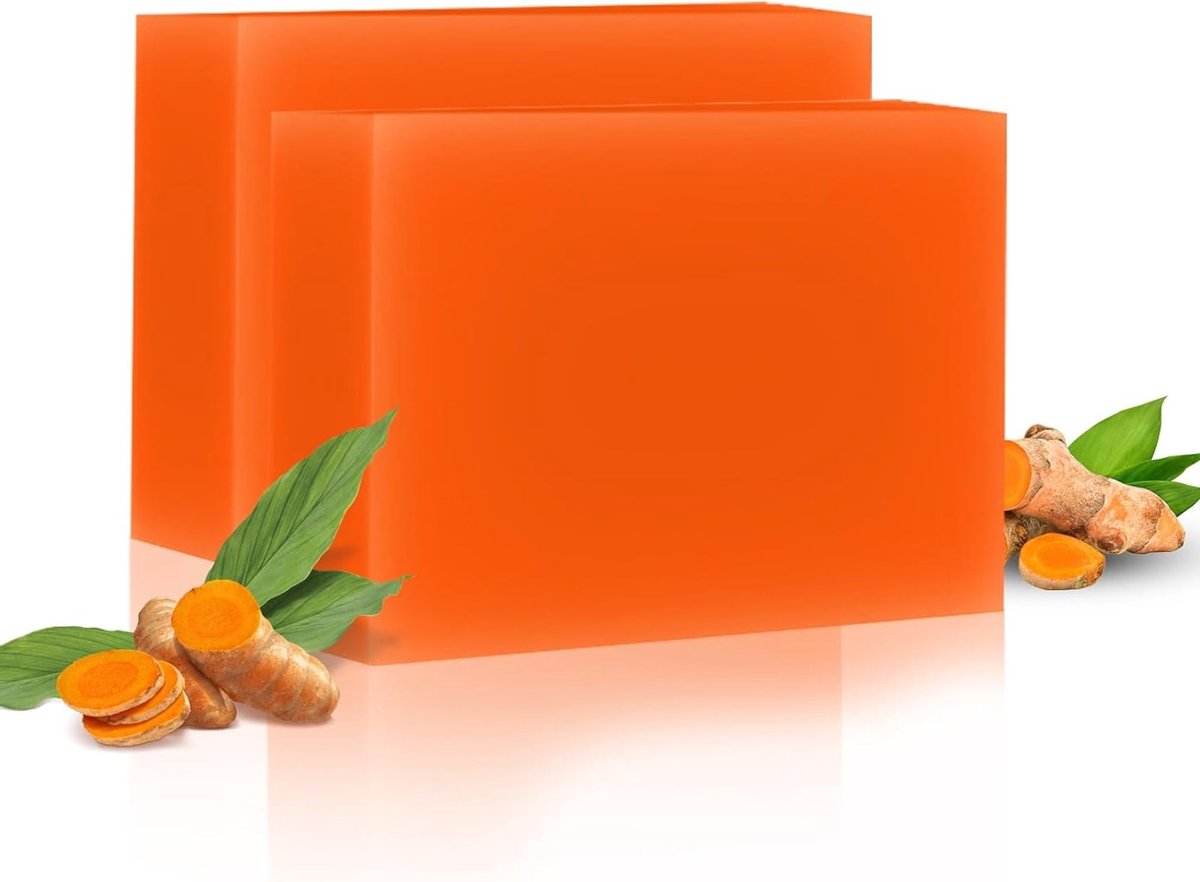 Natuurlijke Zeep voor Huidverlichting met Kojiszuur en Kurkuma, Vegan, 2 Stuks x 100 g, Effectieve Zeep voor het Verwijderen van Donkere Vlekken en Hyperpigmentatie voor Gezicht en Lichaam