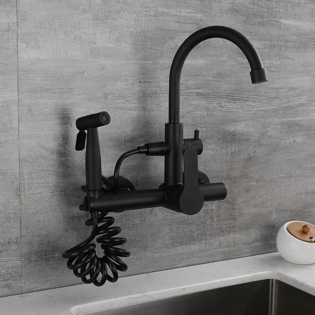 Wandmontage Keukenkraan - Keukenmengkraan Spuitpistool - Schoonmaken Spoelbak - 180° Draai