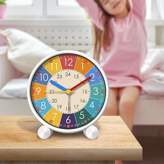 Stille Wekker voor Kinderen zonder Tikgeluid - Leer Klok met Duidelijke Wijzerplaat — afbeelding 2