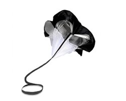 Zwarte weerstandsparachute sprint training hardloop parachute unisex rem parachute voor explosieve krachttraining voetbal fitness snelheidstraining sport accessoires