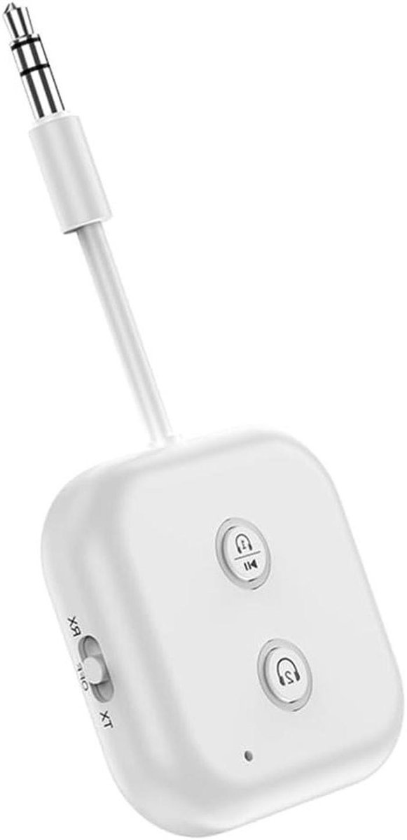 Bluetooth Audio Adapter - Ontvanger Zender - Muziek Streamen - 2-in-1 Functie - 35 mm AUX - Wit