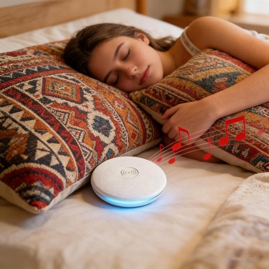 Onderkussen Luidspreker - Slaap Audio - Rustig Slapen - Privé Luisteren - 23 cm Dik - Wit — afbeelding 4