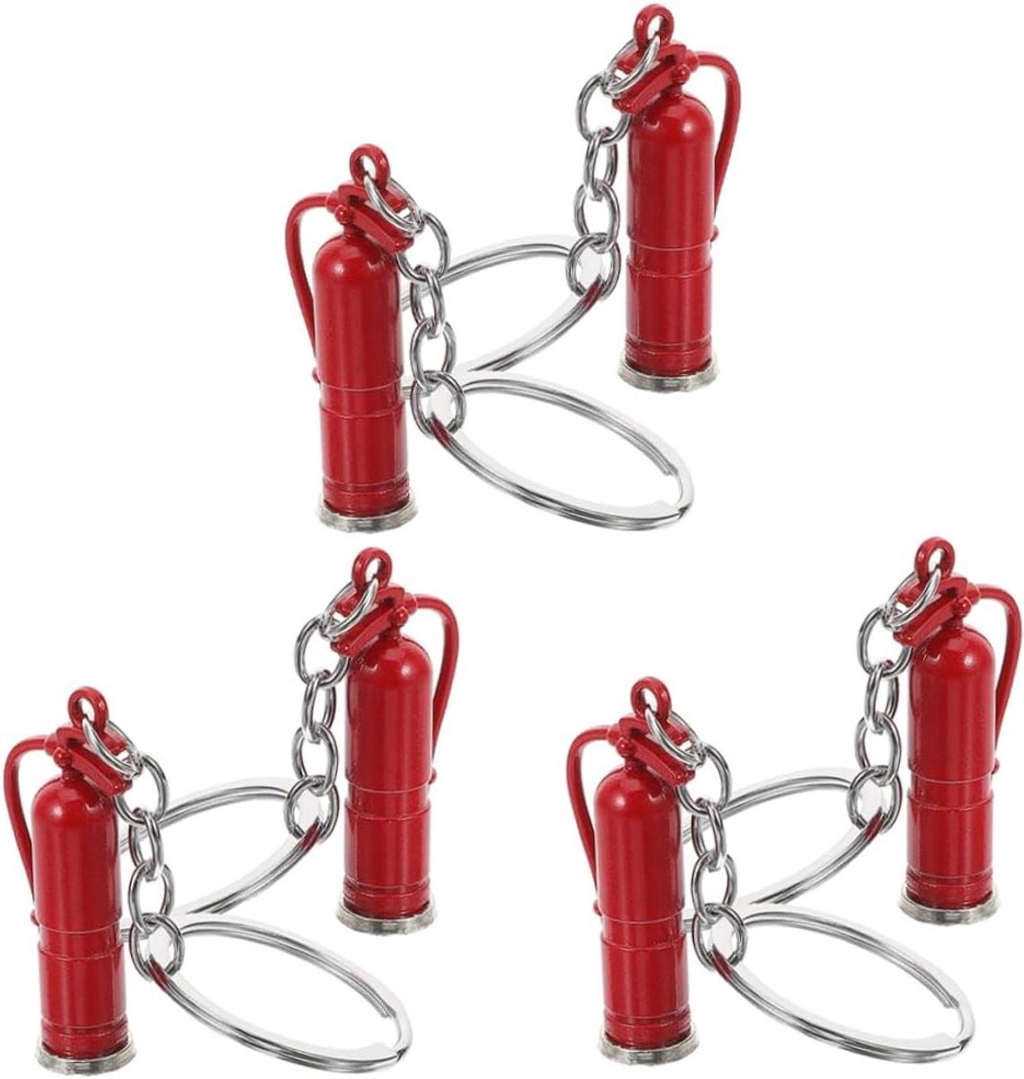 KOMBIUDA 6 Stuks Delicate Brandweer Sleutelhangers Sleutelhanger Hanger Stijlvolle Hangende Brandweer Thema Feest Gunsten Mini Brandblusser Brandweerman En
