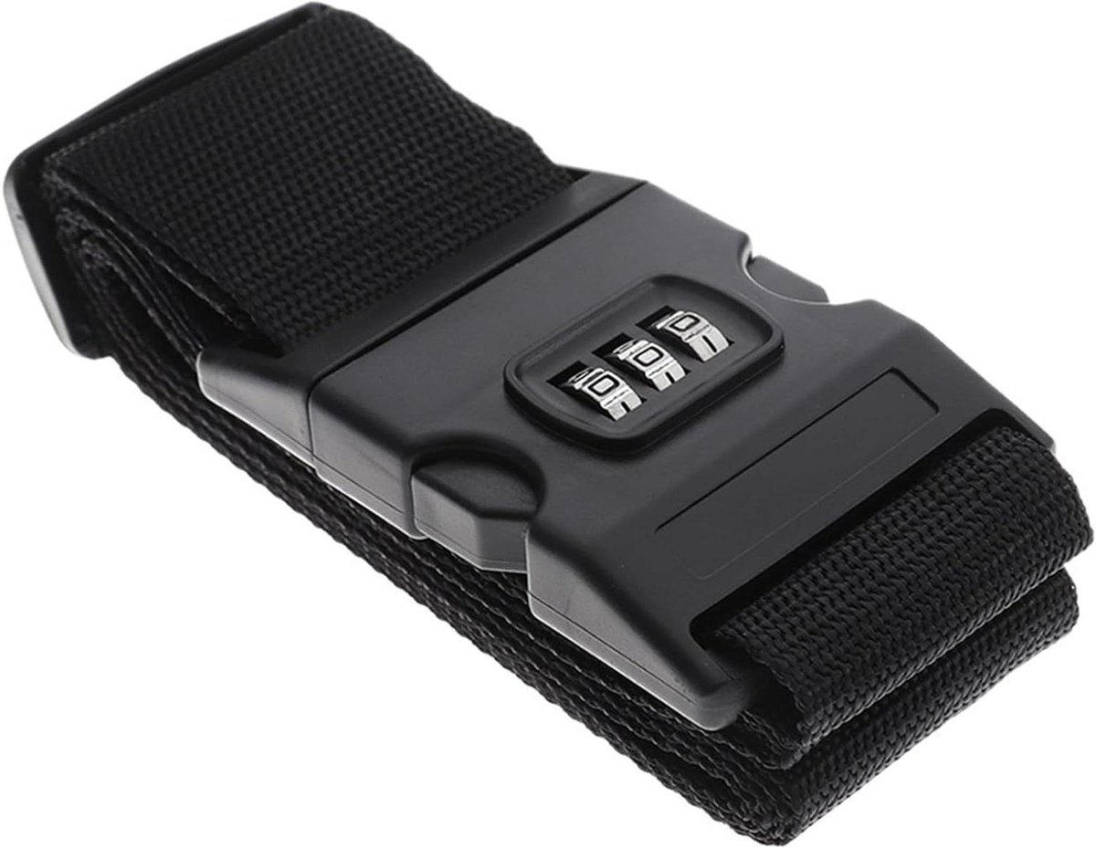 Bagage Riem - Kofferband Gesp - Bagage Zekeren - Geïntegreerd Slot - 200 cm Lengte - Zwart