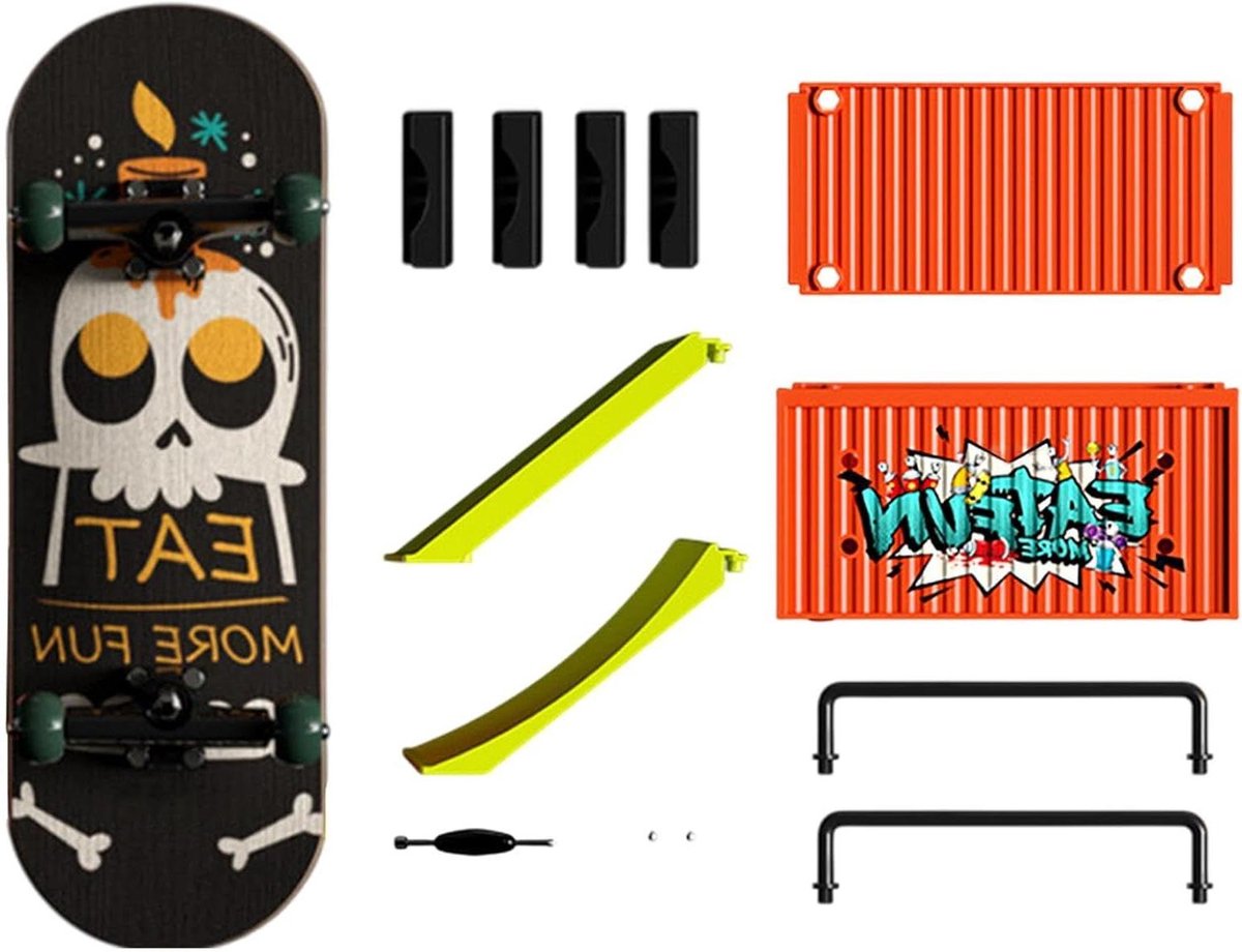 Mini skateboard set Vinger speelgoed Vaardigheden oefenen Robuust houten ontwerp 15 cm Met print