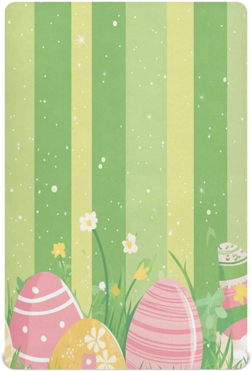 Baby Hoeslaken - Wieg Laken - Comfortabel Slapen - Zacht Ademend Materiaal - 132 x 71 cm - Paasei Print