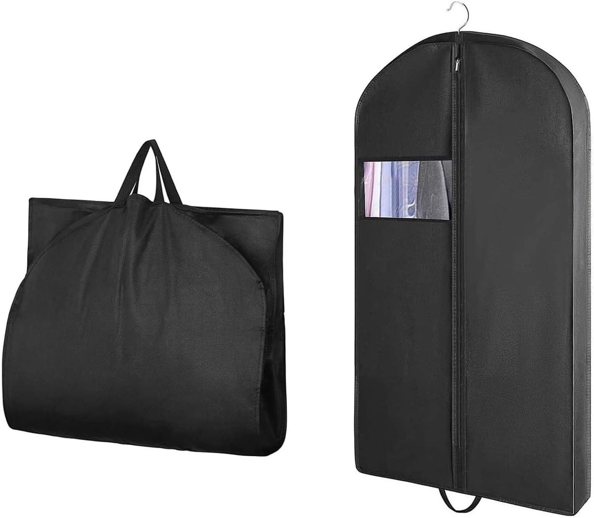 Vouwbare Kledingstandaard en Stofzak voor Kostuums, Hemden en Jassen - Zwart, 60 x 102 cm, Ideaal voor Reizen en Opslag