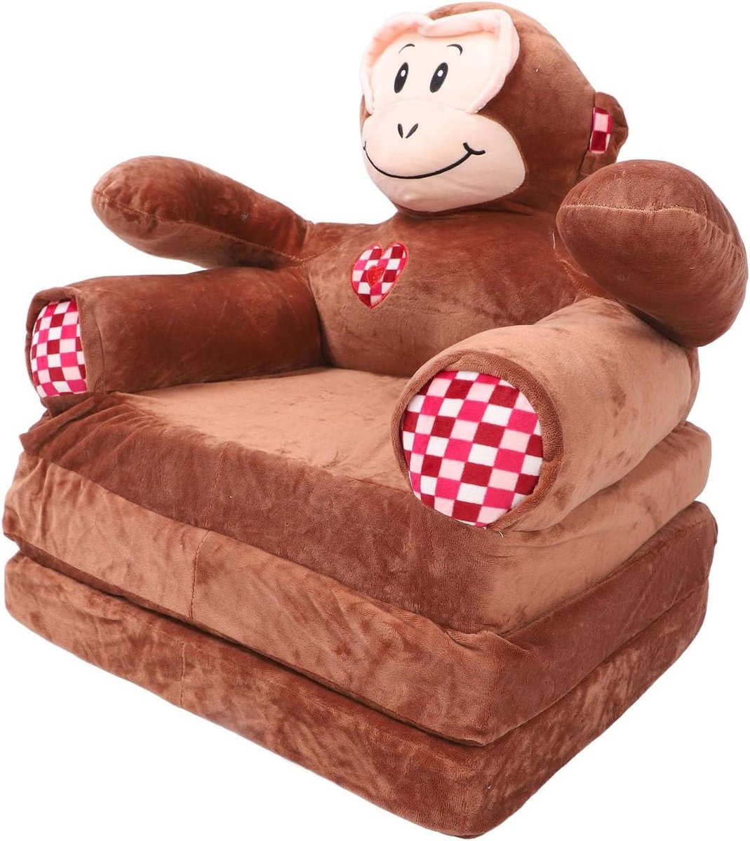 Kinderbank Dierenthema - Minibank Opvouwbaar - Ontspannen Kinderen - Multifunctioneel Zitten - 55 x 50 x 31 cm - Geld vorm