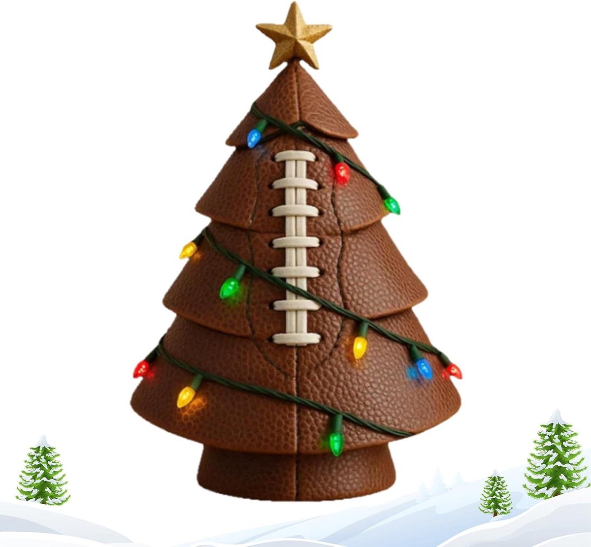 Kerstdecoratie Figuur - Tafelversiering Feest - Feestelijke Sfeer - Voetbal Thema Design - 10 x 10 x 10 cm - Voetbal