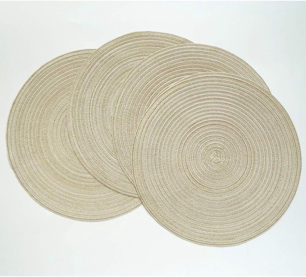 Placemats - Eettafel matten - Tafel beschermen - Hittebestendig tot 100°C - 6 stuks - Beige