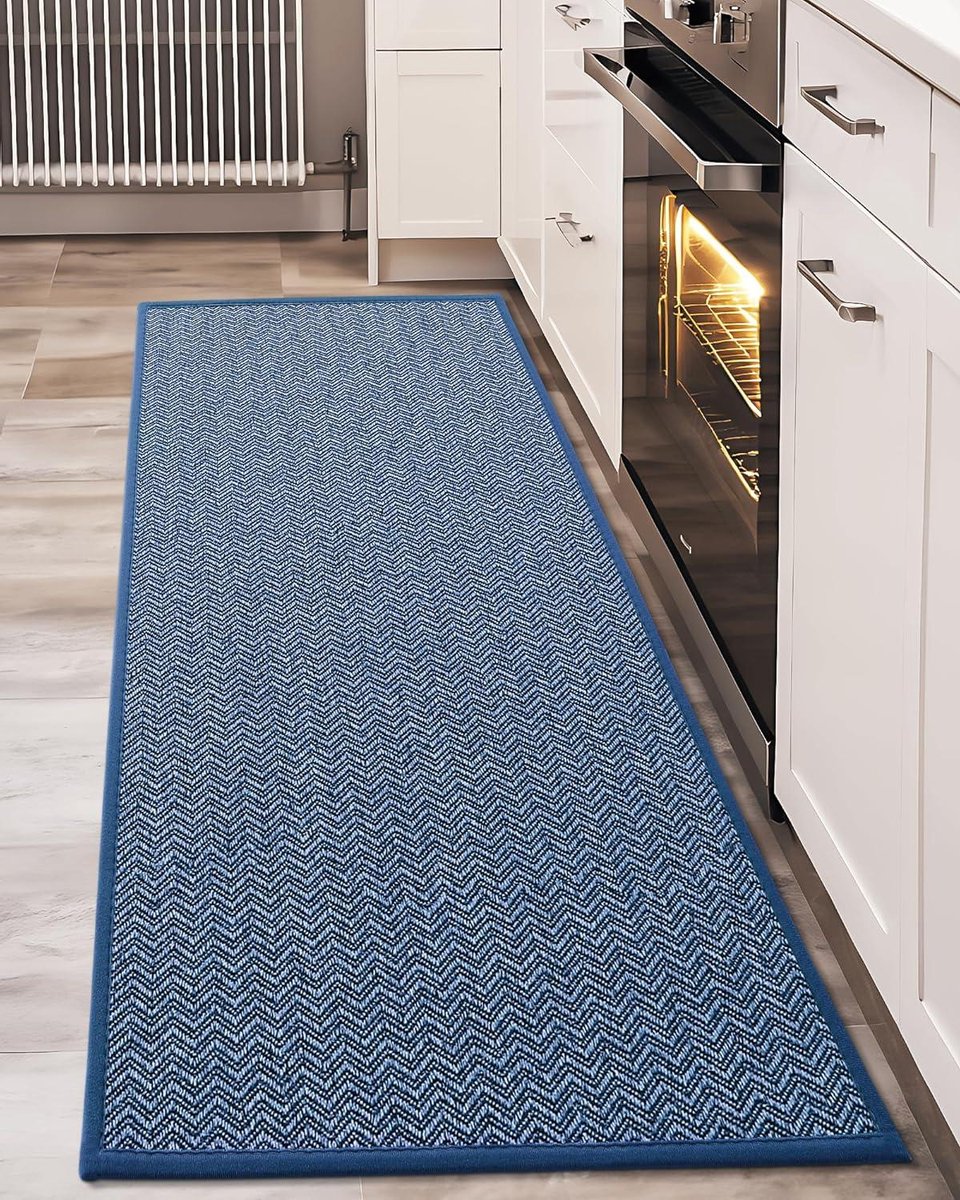 Keukenmat - Vloerkleed - Vloer Beschermen - Antislip Rubberrug - 44 x 150 cm - Blauw