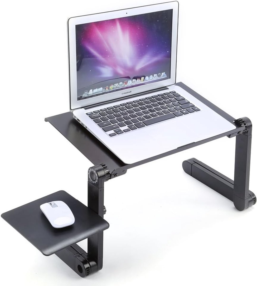 Verstelbare Laptop Bedtafel, Opvouwbaar Draagbaar Bureau met Muismat, Lichtgewicht Notebook Tafel voor Thuiswerk en Studeren