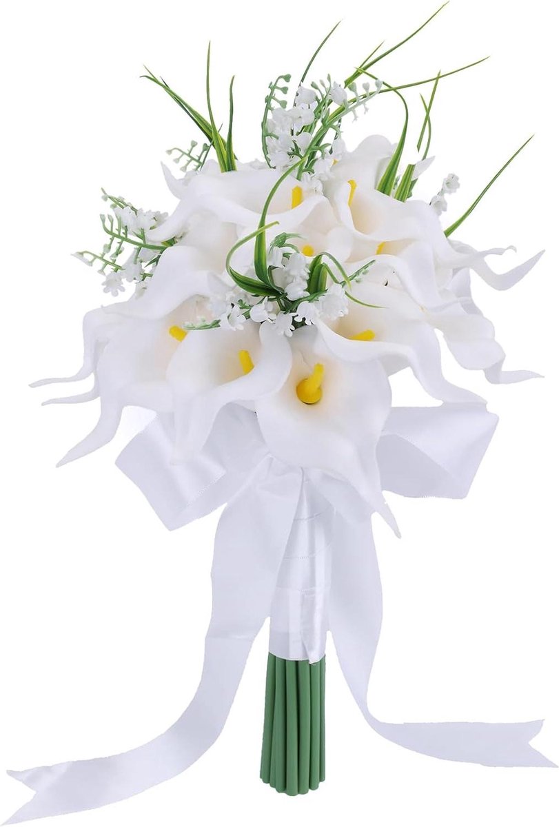 Bruidsboeket Kunstbloemen - Bruiloft Decoratie - Bruiloft Ceremonie - Langdurige Schoonheid - 5.1 x 2.5 cm - Wit