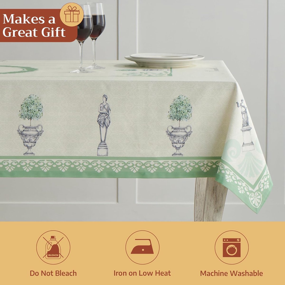 Tafelkleed - Keukentextiel - Tafeldecoratie - 100% Katoen - 140 x 180 cm - Groen