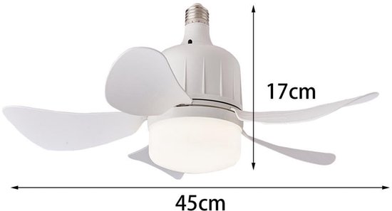 Plafondventilator met verlichting en afstandsbediening - 3 lichtstanden - Perfect voor thuis, restaurant en kantoor (Afmetingen: 120x115x180mm) — afbeelding 4