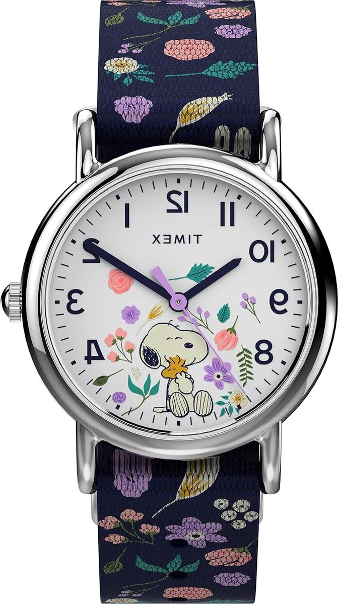 Dameshorloge Wit - Casual polshorloge - Dagelijks gebruik - Bloemenprint bandje - 31mm kast - Wit