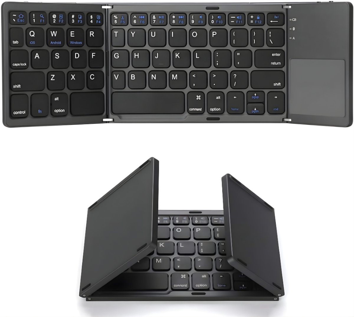 Opvouwbaar Toetsenbord Pro - Uitklapbaar Touchpad - Draadloos - Bluetooth 5.1 - Ergonomisch ontwerp - Inklapbaar - Foldable Keyboard - Zwart