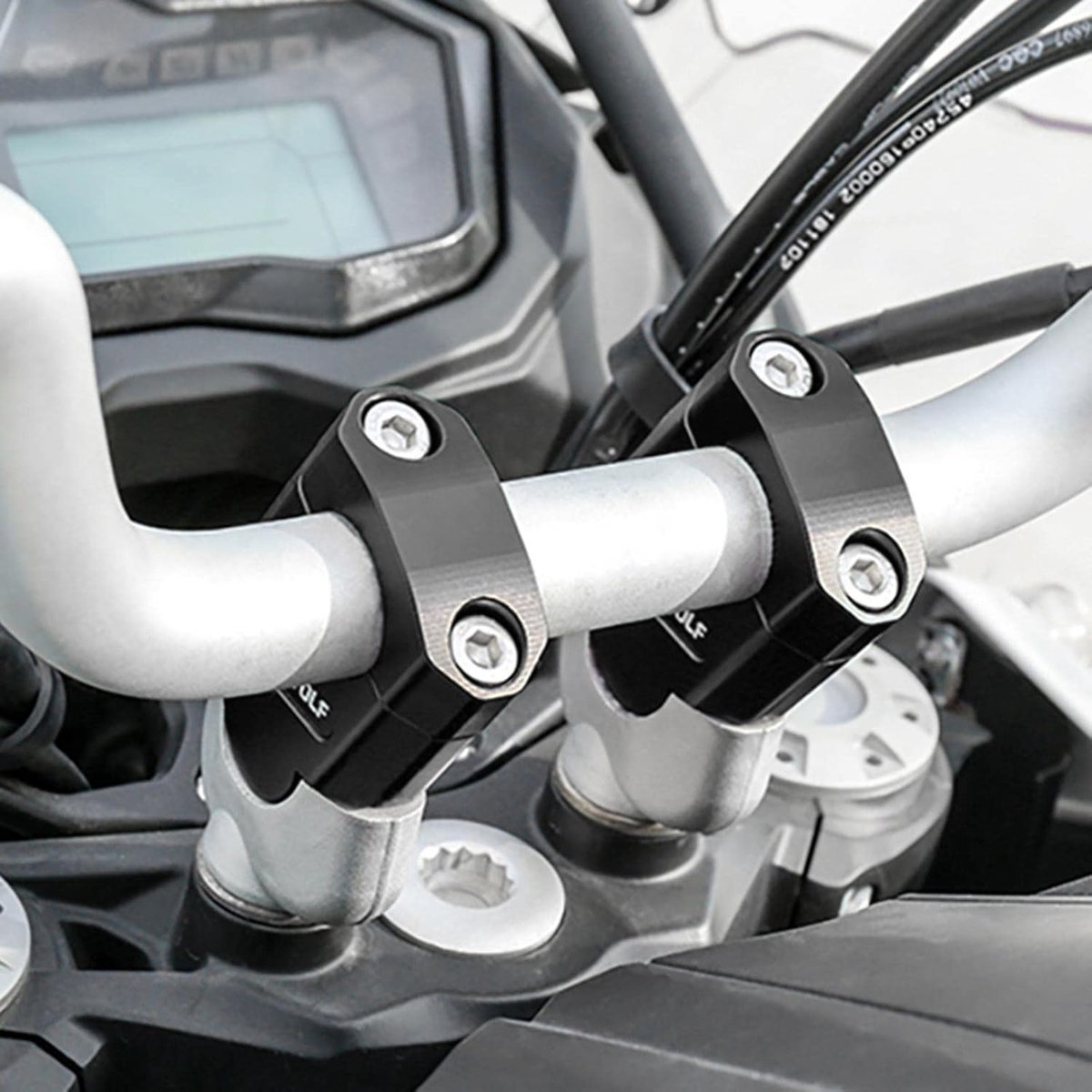 Motorfiets Stuurverhogers - Stuur Riser Set - Comfortabeler Rijden - CNC Aluminium Constructie - 22mm Diameter - Zwart
