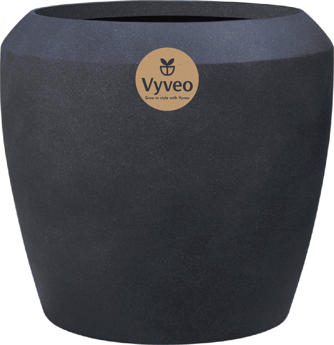 Vyveo - Bloempot Liora - 34x31 - Zwart - Bloempot voor binnen en buiten - Lichtgewicht - Breukbestendig - Vorstbestendig - UV-bestendig