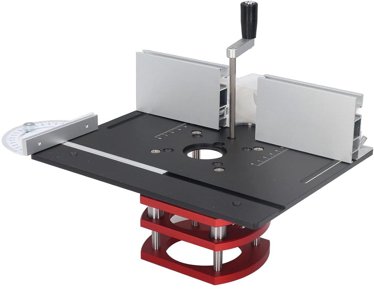 Router Lift Systeem - Houtbewerking Tafel - Frezen en Trimmen - Aluminium Bovenplaat - 30 cm Breed - Zwart