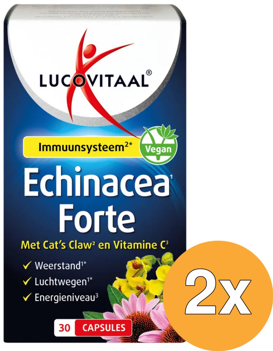 2x Lucovitaal Echinacea Forte+ Cat’s Claw (30 capsules)