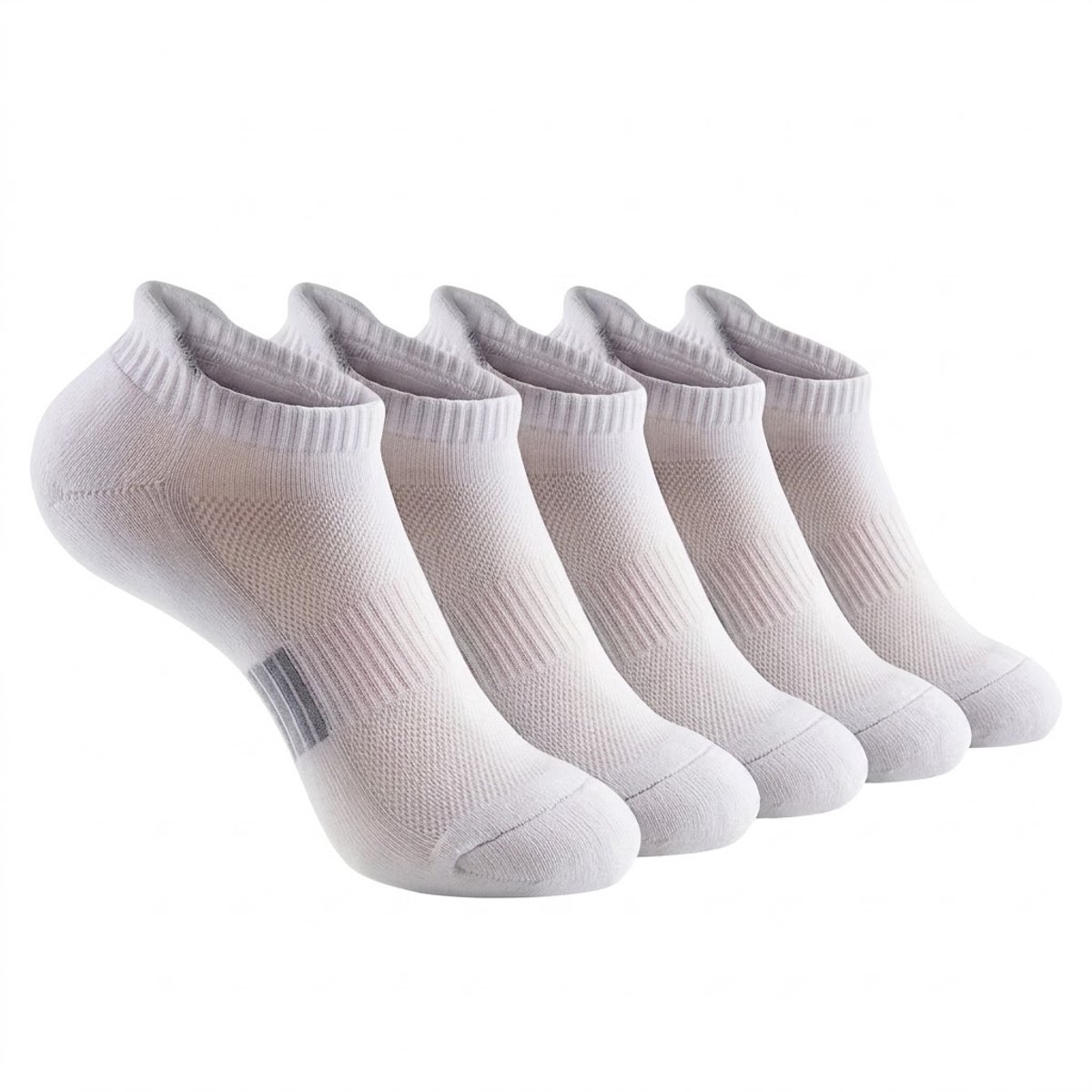 Wit sport sokken heren dames – lage sportsokken met elastische pasvorm – ademende enkelsokken voor hardlopen fitness en training – comfortabele sport sokken – maat 43-46 – set van 5 paar